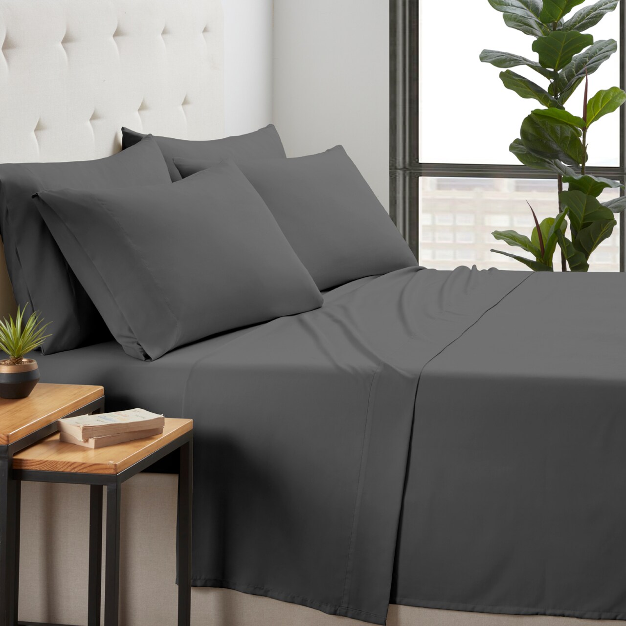 Kathy Ireland Bamboo Cooling 6 Piece Sheet Set Queen Size Soft Viscose Microfiber